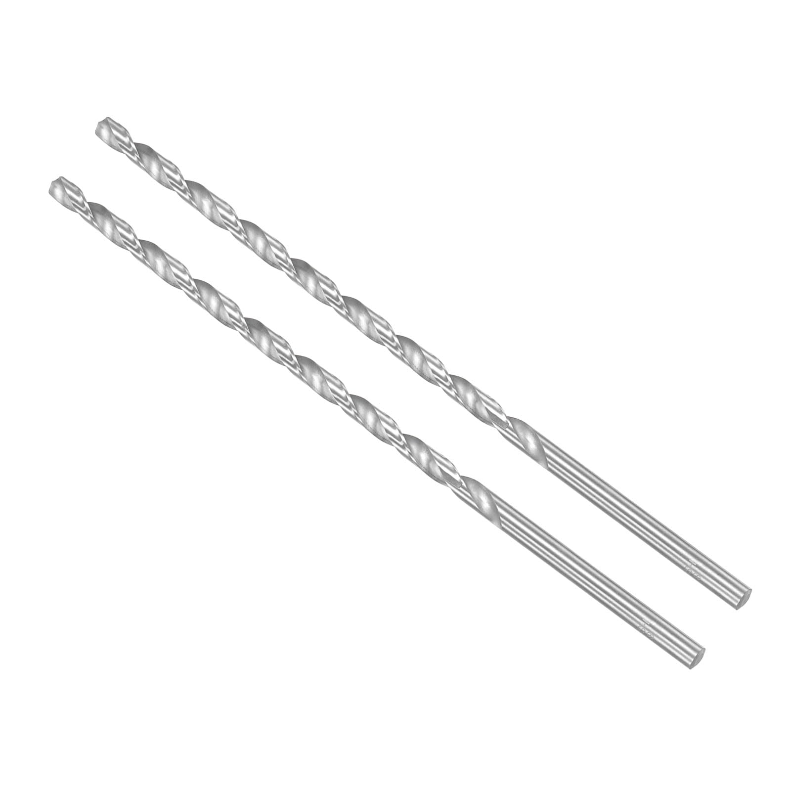 CoCud Extra Long High Speed Steel Twist Drill Bits, 8mm Diameter 250mm Length, Straight Twist Jobber Drill Bit - (Applications: for Metal Woodwork Plastic Aluminum), 2-Pieces