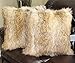 Salvani Inc Faux Fur Pillow Cover Canadian Fox Honey 18 X 18 in - Set of 2