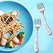 Kids Forks, E-far Stainless Steel Toddler Baby Fork Set, Non-toxic & Cute Animals Pattern, Matte Polished & Dishwasher Safe - 6 Pack