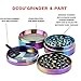 DCOU Rainbow Herb Grinders 2.2 Inches 4 Parts Zinc Alloy Pollen Grinder Colorful Metal Grinder