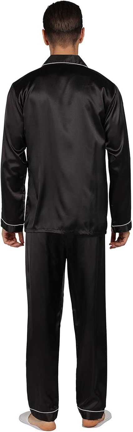 YIMANIE Mens Satin Pajamas Set Classic Sleepwear Loungewear at  Men’s Clothing store