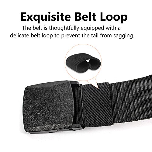 Cinturón Táctico Militar De Nylon Para Hombre Talla Grande - Ajustable 39-83 Pulgadas, Negro, Hebilla Automática