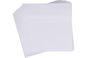Juvale Square Envelopes - 5.5 x 5.5 In, White, Pack of 60, 120 GSM - Envelopes for Wedding Invitation, Birthday Cards, Baby S