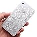 4s Case, LUOLNH Henna White Floral Paisley Flower Hard Plastic Clear Case Silicone Skin Cover for Apple Iphone 4 4G