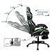Gaming Chair Black Green for Adults with Footrest,High Back Swivel Computer Office Chair with Pillows and Lumber Support