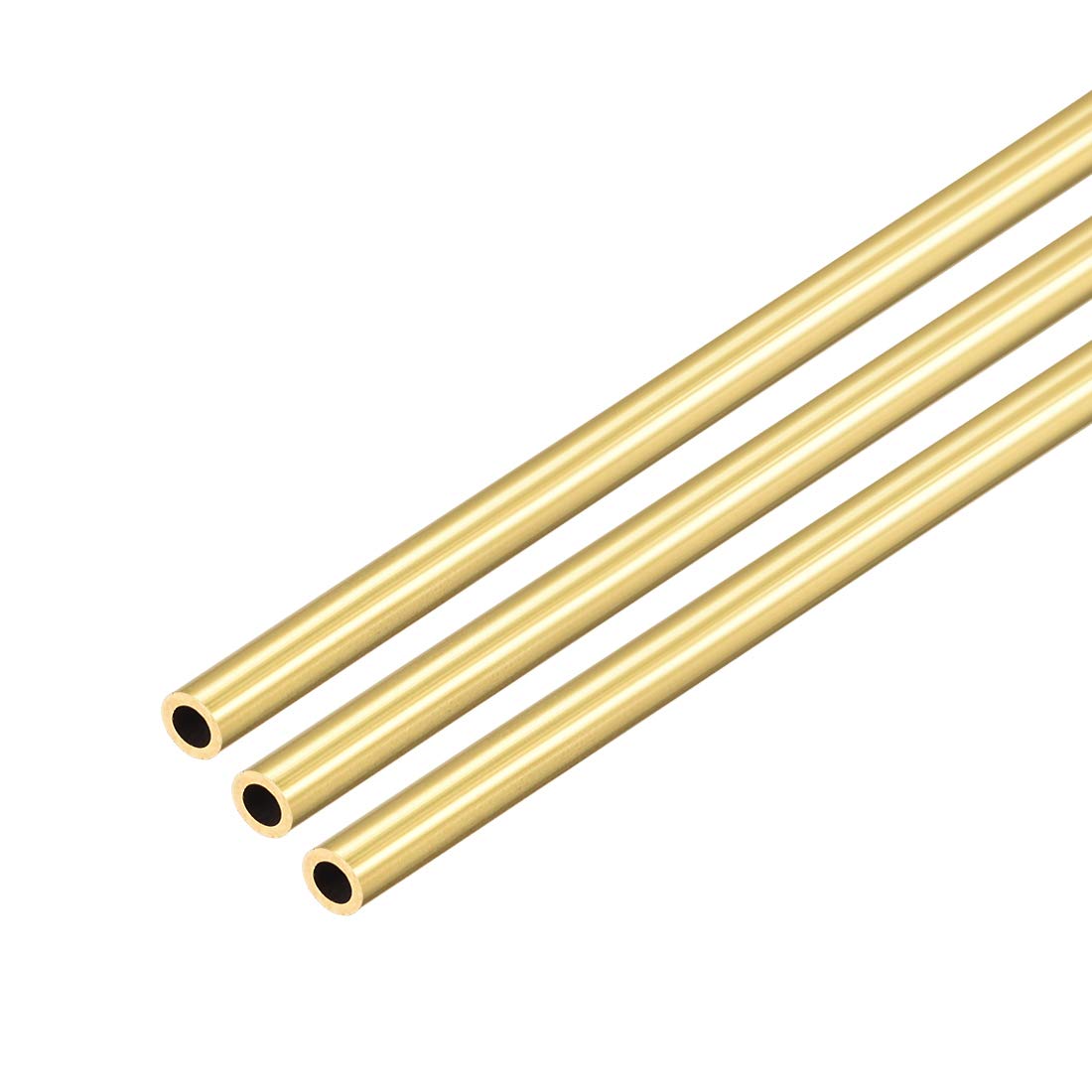 sourcing map Brass Round Tube, 300mm Length 3mm OD 0.5mm Wall Thickness, Seamless Straight Pipe Tubing 3 Pcs