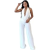 HuiSiFang Women Two Piece Summer Set Sexy Halter Strapless Tops Wide Leg Pants Sets Club Outfits