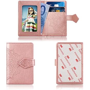 Cmeka Cell Phone Wallet,Credit Card Holder for Back of Phone Pocket 3M Adhesive Sticker Card Pouch Sleeve for iPhone/Samsung Galaxy/Sony/Android and Most Smartphones (Rose Glod-Mandala)