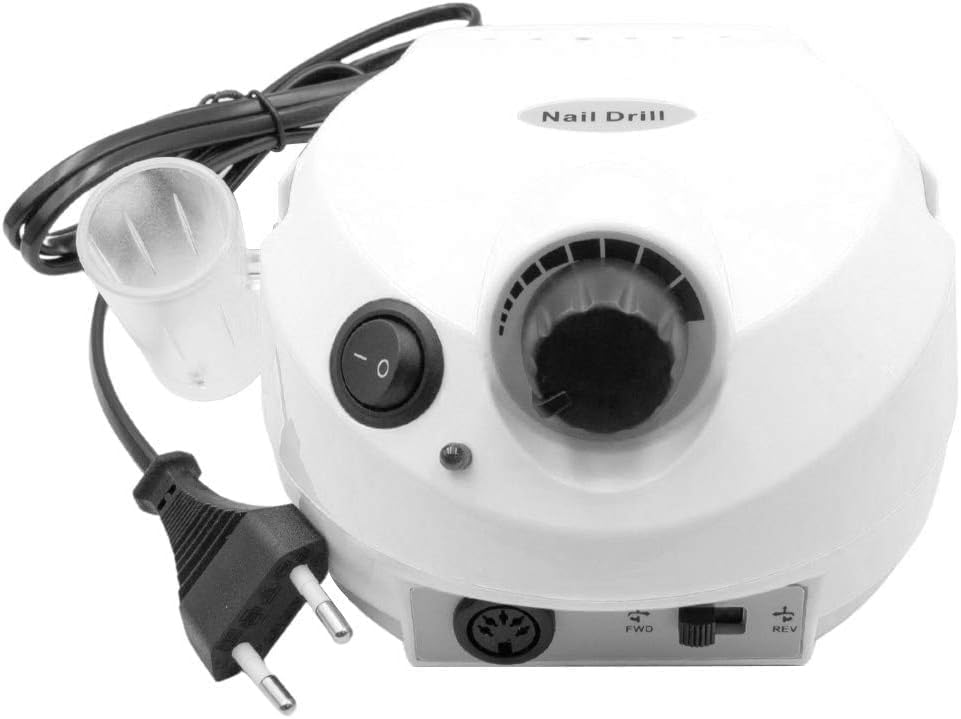 Lixadeira Motor Elétrica Porquinho com Pedal para Unhas Nail Drill Profissional - Lixadeira Manicure Pedicure - Bivolt 110v - 220v - UP SHOP (Branco)
