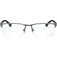 Emporio Armani Men's EA1041 Rectangular Eyeglasses, Matte Gunmetal/Demo Lens, 55 mm