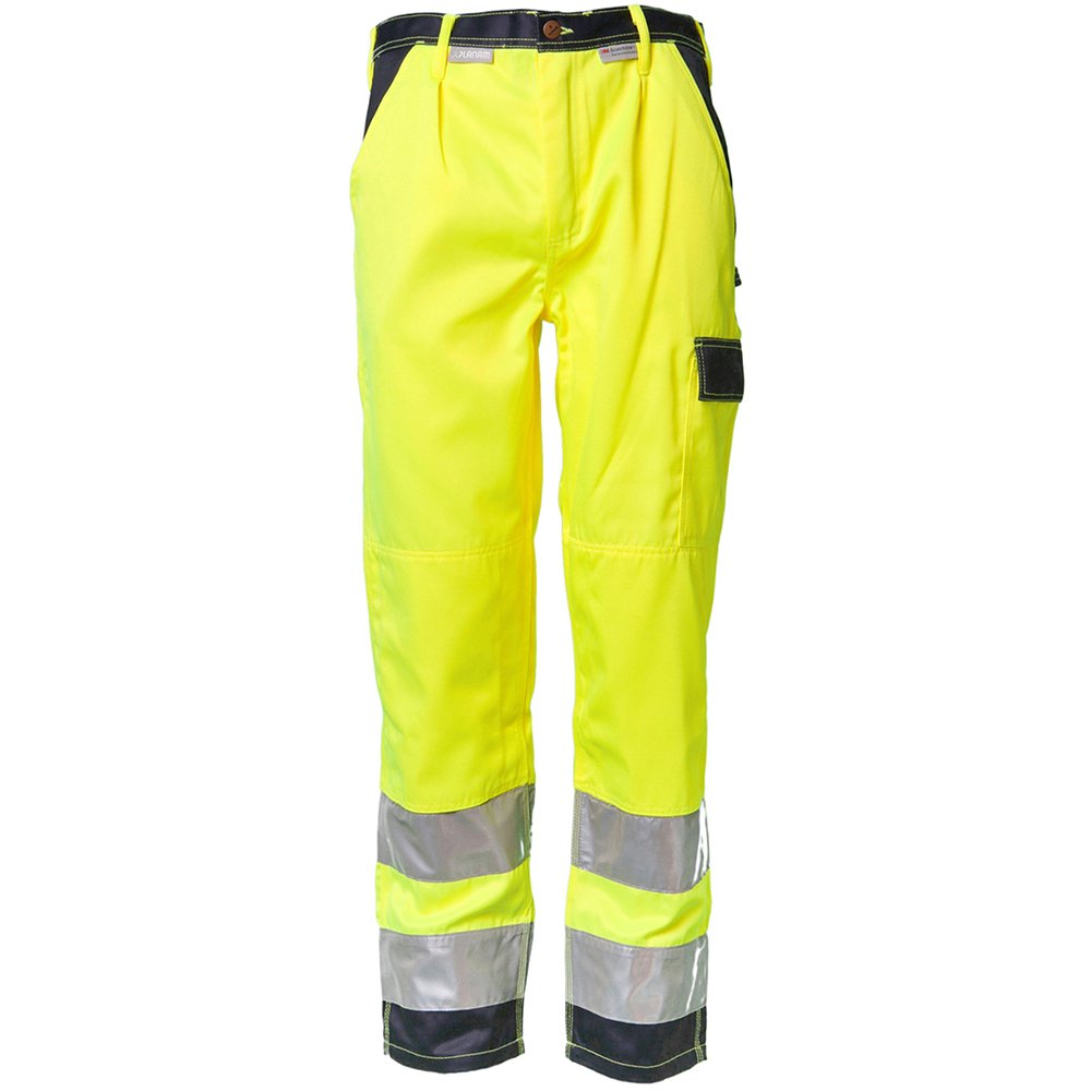 Planam 2017028 Size 28 "High Visible" Trousers - Yellow/Marine Blue