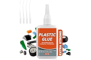 MOCKGVY Plastic Glue, Plastic to Plastic Bonding, Plastic Glue Repair, 30g Waterproof High Temperature Resistant Clear Strong Glue for Plastic, Plastic Adhesive for Hard Plastic, Miniatures, Model and More