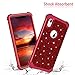 LONTECT Compatible iPhone XR 2018 Case Glitter Sparkle Bling Heavy Duty Hybrid Sturdy High Impact Shockproof Protective Cover Case for Apple iPhone XR 6.1 Display, Shiny Red