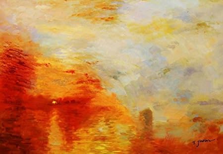 William Turner Motif Coucher De Soleil Sur Un Lac 24 X 36