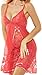 ADOREJOY Women's Lace Babydoll Lingerie Set(2XL,Watermelonred)