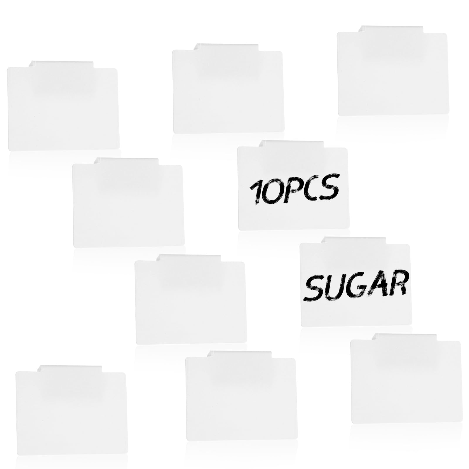 10 Pcs White Premium Bin Labels, Removable Clip On Plastic Basket Labels, Writable Erasable for Storage Bins Fabric Organization Box