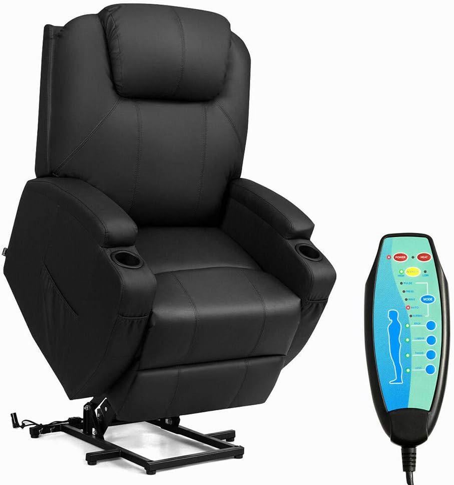 Thaweesuk Shop New Black Electric Lift Massage Chair