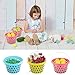 Plastic Easter Baskets 5pcs with Easter Grass 50g for Kids Easter Eggs Hunting
