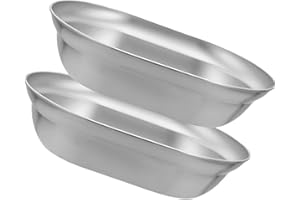 Rusts Barbecue Oval Dinning Plates/Soup Basin Stainless Steel Dinnerwares for Outdoor Meals and Picnics Camping Cookware Set