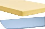 Dudu N Girlie 100% Cotton Jersey Mini Cot Fitted Sheets Pack 2 Blue Yellow