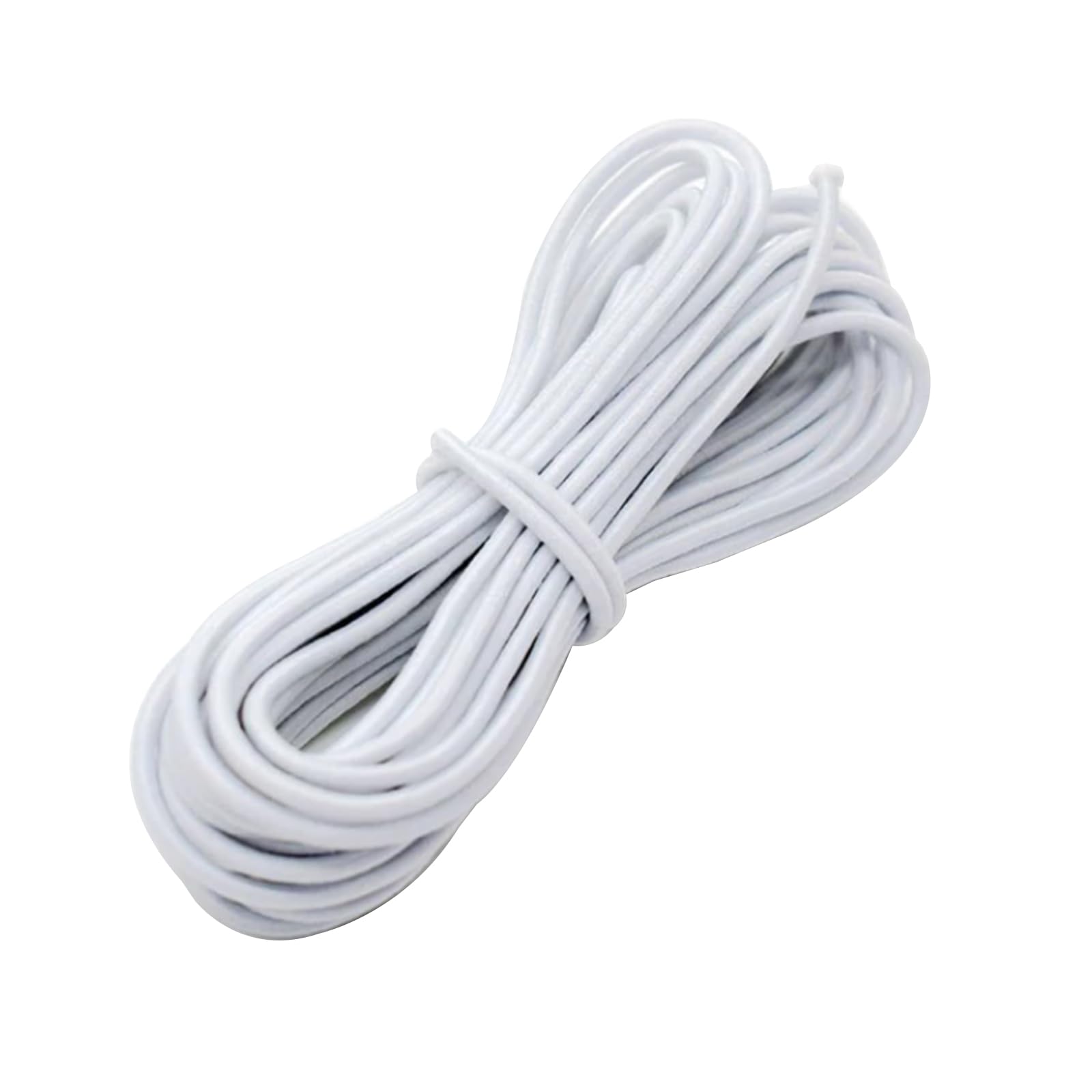Leliafleury 10 Meter Round Elastic Cord Stretchy String Elastic Bungee Rope for Caravan Camping RVs Trunks Luggage Racks (White, 5mm)