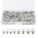 AIRTAK 120pcs Bolt Hole Tinned Copper Terminals Set-Wire terminals Connector Cable lugs Battery SC Terminals Glimpse of Mouth