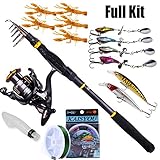 Sougayilang Fishing Rod Reel Combos, Collapsible Telescopic Fishing Pole with Spinning Reel Kit for Adults Kids Outdoor Sport Travel Freshwater Saltwater Fishing