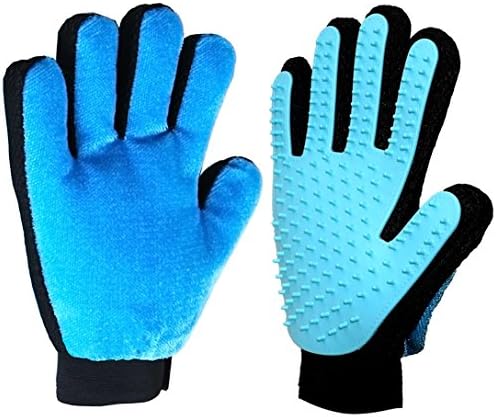 TD OFFER 2-in-1 Pet Grooming Glove Dog & Cat Brush Efficient Pet Hair Remover - Massage Tool with Enhanced Five Finger Design 1 Pair