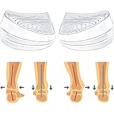 Skyfoot 3 Layers Adjustable Heel Wedge Inserts for Supination & Pronation Correction, Adhesive Medial & Lateral Heel Insoles for Bow Legs, Knee Pain, Foot Alignment (L: W 7-11, M 7-10, Crystal)