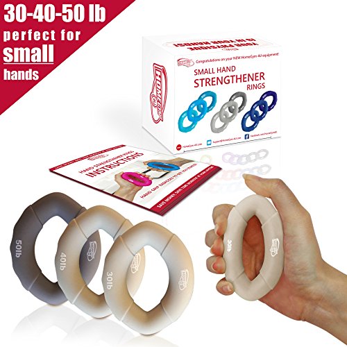 Hand Strengthener Grip Rings 10-50LB - MULTIPLE RESISTANCE LEVELS FOR SMALL HANDS! - Forearm Grip Strength - Quickly Increase Your Hand Strength - Finger Exerciser - Best Hand Exerciser Strengthener