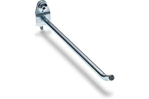 Triton Products 6" Steel Pegboard Hooks - Heavy Duty Single Rod 10-Pack Durahook, 30 Degree Bend, Fits 1/8 Inch and 1/4 Inch Duraboards and Pegboards