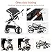 cynebaby Infant Toddler Baby Stroller Carriage Compact Pram Strollers add Tray (Black)