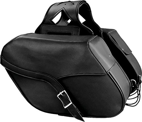 Shaf International SH667ZB Black Large PVC Throw-Over Saddlebag