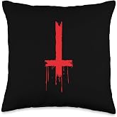 Upside Down Inverted Cross Throw Pillow