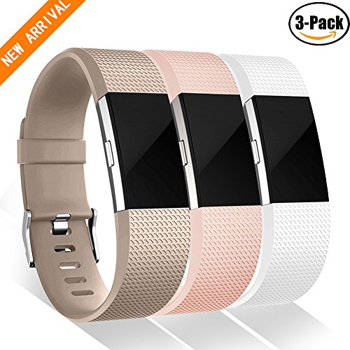 Bands for Fitbit Charge 2, GEAK Replacement Band, Small,Champagne White Pink