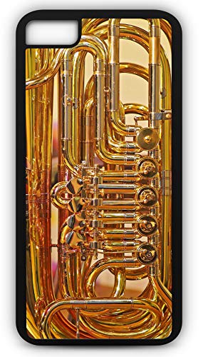 iPhone 8 Plus 8+ Tough Case Fits iPhone 8 Plus 8+ or iPhone 7 Plus 7+ Tuba Valves Shiny Tube Wind Instrument 20797 Black Plastic Black Rubber by TYD Designs - Thumbnail 2