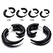 Mens Black Horn Claw Stud Earrings Cheater Fake Ear Plugs Gauges Illusion Tunnel, 2pcs