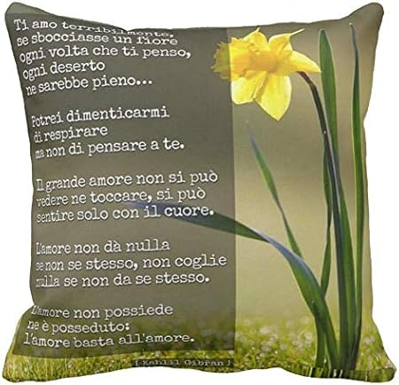 Pillow Pillow Cuscino Personalizzato Kahlil Gibran Poeta Poesia Citazione Frase D Amore Dedica Alchimista Love 2 Arredamento Divano Idea Regalo Amazon It Casa E Cucina