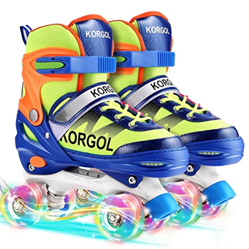 AMZOOM Roller Skates for Girls, Boys, Kids, 4 Size Adjustable Toddler