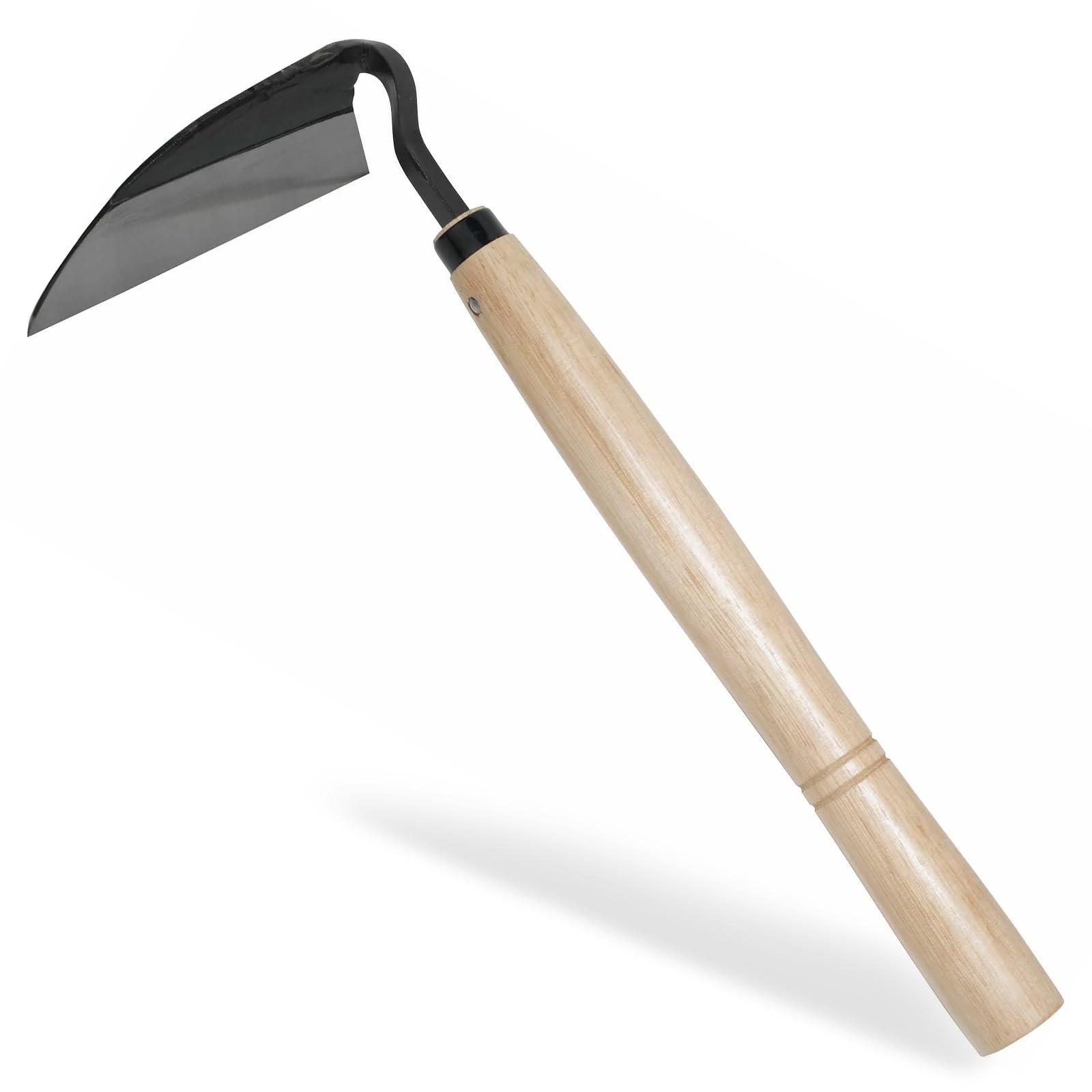 XdealCozyxc Japanese Style Razor Hoe Gardening Tool, Hand Hoe Garden Tools for Weeding with Hard Solid Wood Handle