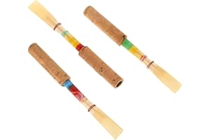 4Pcs Medium Soft Oboe Reed With Case - Handmade Cane With Red Cork - Wind Instrument Parts - Plastic Storage Box Included