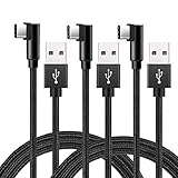 USB Type C Cable, 90 Degree USB C Charger(3Pack 6.6ft) Long Cable Fast Charger Cord for Samsung Galaxy S9,Note 8,S8 Plus,LG V30 V20 G6 G5,Google Pixel,Nexus 6P 5X(Black 6FT)