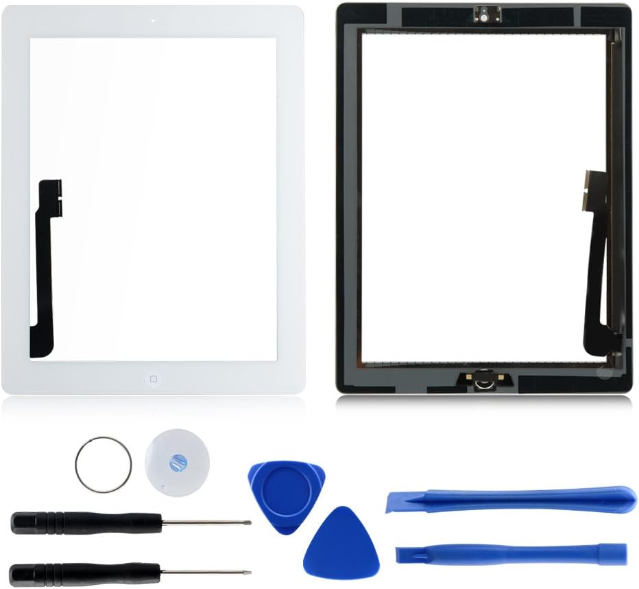 White 9.7" Touch Screen for iPad 3 A1416 A1430 A1403 WiFi GSM CDMA,Digitizer Assembly Kits Included Home Button & Camera Holder + Free Tool Kits + Adhesive Tape Pre-Attached by Tongyin