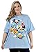 Disney Plus Size T-shirt Mickey Minnie Mouse Donald Duck Goofy Print Light Blue