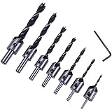UEUC Woodworking Countersink Drill Bits Set Carpentry Reamer Woodworking Chamfer Counter Bit 3mm-10mm
