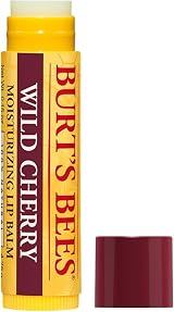 Burt's Bees Wild Cherry Moisturizing Lip Balm Shea Butter Vitamin E 0.15oz view 3