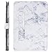 MOSISO Compatible with MacBook Air 13 inch A1466 / A1369 (Older Version Release 2010-2017), PU Leather Book Folio Protective Stand Cover Sleeve, White Marble