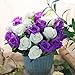 Veryhome Artificial Flowers Silk Roses Fake Bridal Wedding Bouquet for Home Garden Party Floral Decor 10 Pcs (Purple Straight stem)
