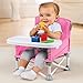 Summer by Bright Starts Pop 'N Sit Portable Booster Chair, Floor Seat, Indoor/Outdoor Use, Compact Fold, Hot Pink, 6 Mos - 3 Yrs