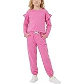 Blaward Girls 2 Piece Fall Outfits Sweatsuit Set Long Sleeve Pullover Top & Jogger Pants with Pockets Kids Tracksuit Clothing
